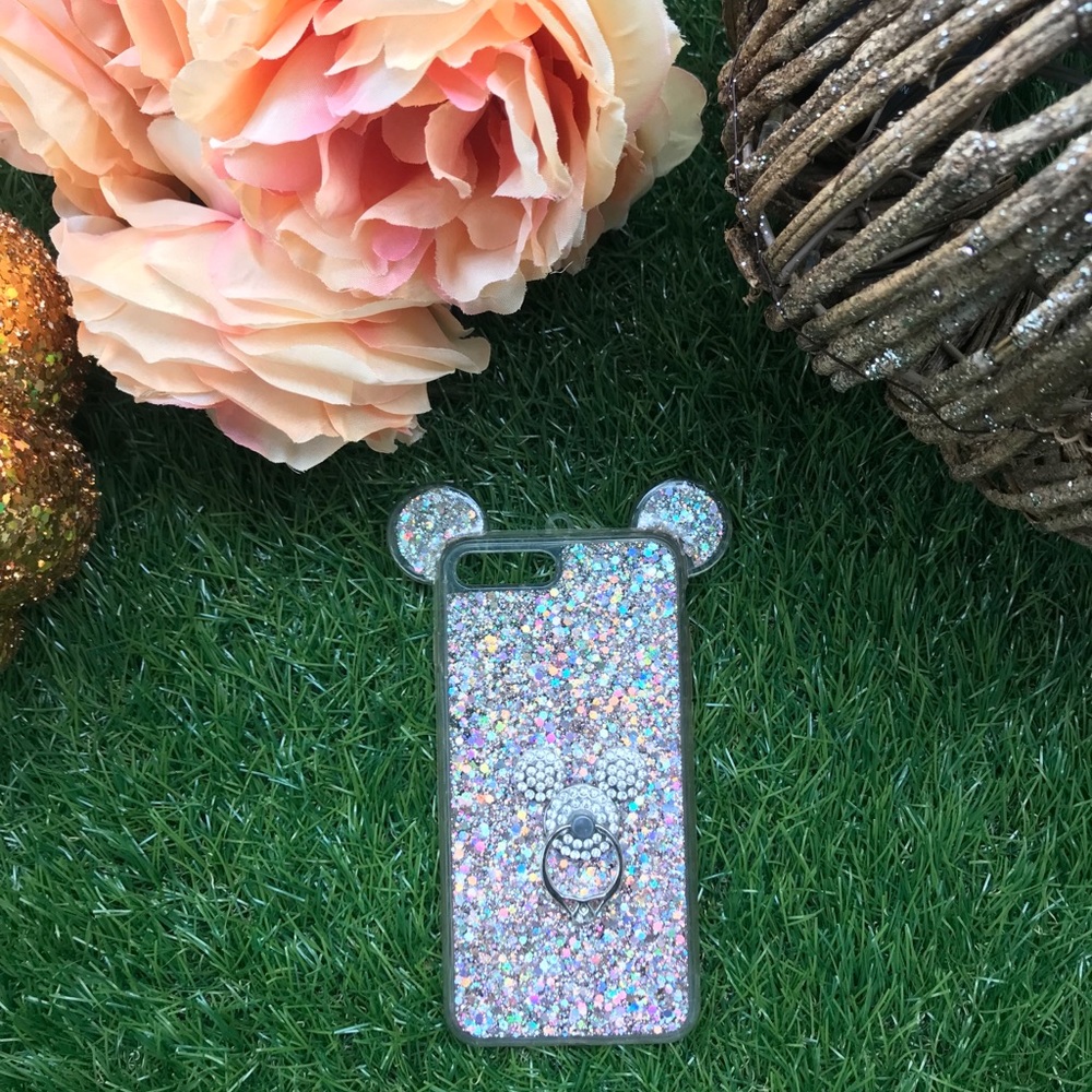 Pink Sparkle Mickey Ear IPhone 7 Plus w/ Bling